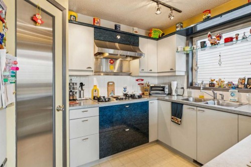 142 Elizabeth Way Se, Airdrie, AB - Indoor Photo Showing Kitchen With Double Sink