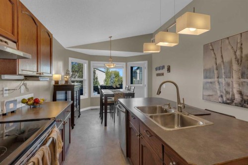 266 Canals Circle Sw, Airdrie, AB - Indoor Photo Showing Kitchen With Double Sink