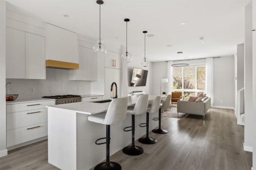 3048 85 Street Sw, Calgary, AB - Indoor Photo Showing Kitchen With Upgraded Kitchen