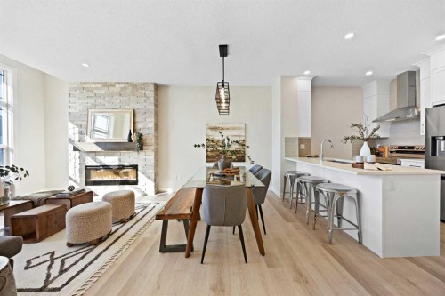 2150 Bayview Drive Sw, Airdrie, AB - Indoor With Fireplace