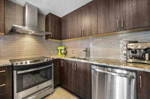 810-303 13 Avenue Sw, Calgary, AB - Indoor Photo Showing Kitchen With Stainless Steel Kitchen With Upgraded Kitchen