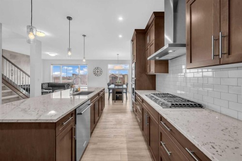 95 Redstone Heights Ne, Calgary, AB - Indoor Photo Showing Kitchen With Upgraded Kitchen