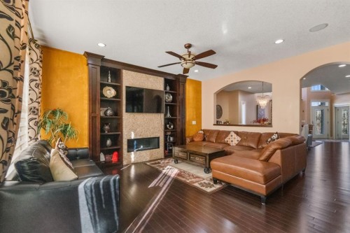 19 Saddlelake View Ne, Calgary, AB - Indoor Photo Showing Living Room With Fireplace