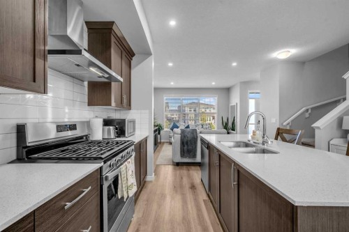 169 Dawson Drive, Chestermere, AB - Indoor Photo Showing Kitchen With Double Sink With Upgraded Kitchen