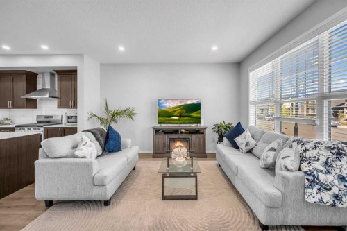 169 Dawson Drive, Chestermere, AB - Indoor Photo Showing Living Room