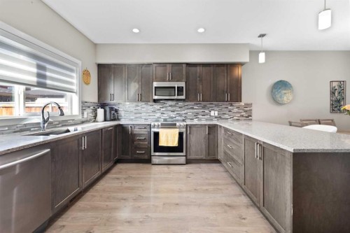 1529 Cornerstone Boulevard Ne, Calgary, AB - Indoor Photo Showing Kitchen With Upgraded Kitchen