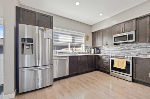 1529 Cornerstone Boulevard Ne, Calgary, AB - Indoor Photo Showing Kitchen With Stainless Steel Kitchen With Double Sink With Upgraded Kitchen