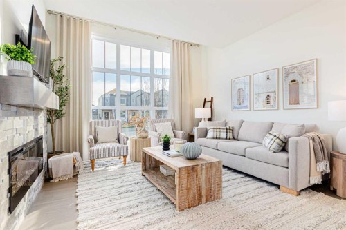 2166 Bayview Drive Sw, Airdrie, AB - Indoor Photo Showing Living Room