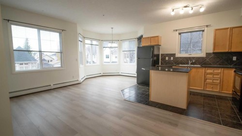 202-8 Prestwick Pond Terrace Se, Calgary, AB - Indoor Photo Showing Kitchen With Double Sink
