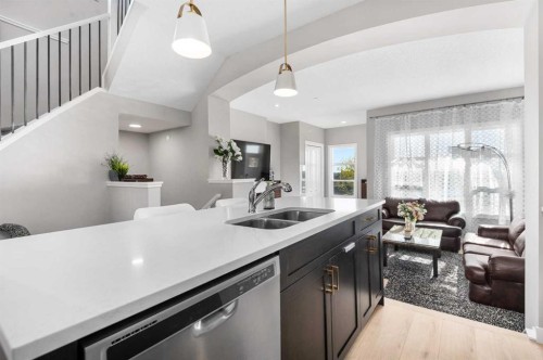 44 Calhoun Common Ne, Calgary, AB - Indoor Photo Showing Kitchen With Double Sink