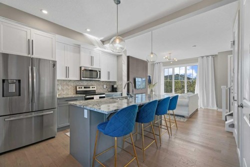 332 Lawthorn Way Se, Airdrie, AB - Indoor Photo Showing Kitchen With Upgraded Kitchen