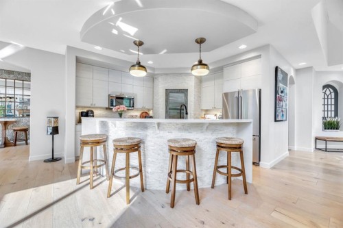 47 Cranleigh Green Se, Calgary, AB - Indoor Photo Showing Kitchen With Upgraded Kitchen