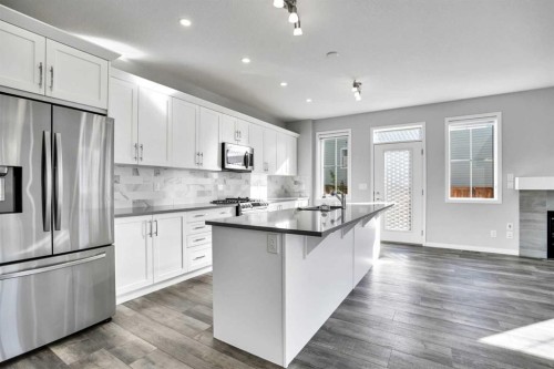 64 Carrington Crescent Nw, Calgary, AB - Indoor Photo Showing Kitchen With Stainless Steel Kitchen With Upgraded Kitchen