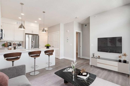 1114-110 Greenbriar Place Nw, Calgary, AB - Indoor Photo Showing Kitchen With Stainless Steel Kitchen With Double Sink With Upgraded Kitchen