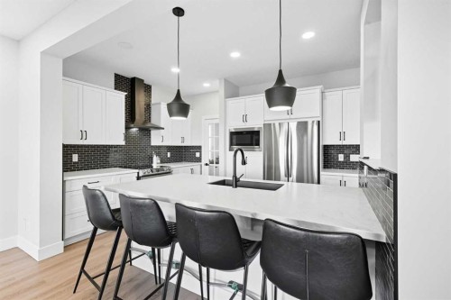 78 Copperpond Street Se, Calgary, AB - Indoor Photo Showing Kitchen With Upgraded Kitchen