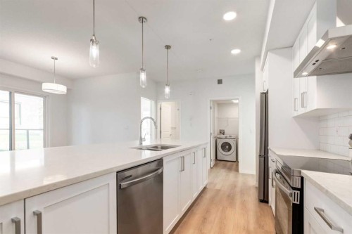 4104-20295 Seton Way Se, Calgary, AB - Indoor Photo Showing Kitchen With Double Sink With Upgraded Kitchen