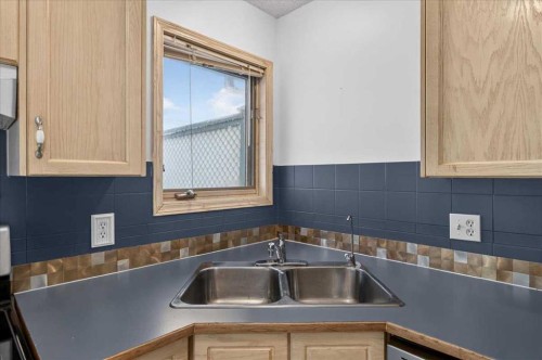 314 Nelson Road, Carseland, AB - Indoor Photo Showing Kitchen With Double Sink