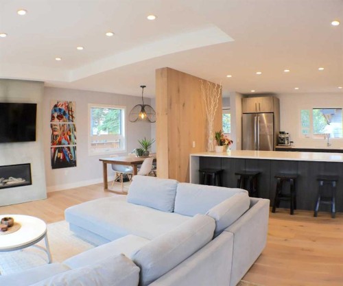 139 Wildwood Drive Sw, Calgary, AB - Indoor Photo Showing Living Room With Fireplace