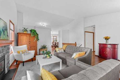 79 Hillcrest Boulevard, Strathmore, AB - Indoor Photo Showing Living Room With Fireplace