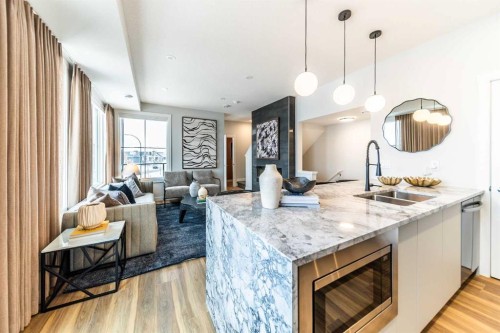 903-60 Howse Lane Ne, Calgary, AB - Indoor Photo Showing Kitchen With Double Sink With Upgraded Kitchen