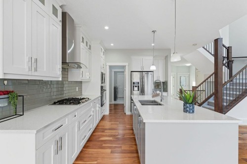 240 Nolanhurst Crescent Nw, Calgary, AB - Indoor Photo Showing Kitchen With Double Sink With Upgraded Kitchen