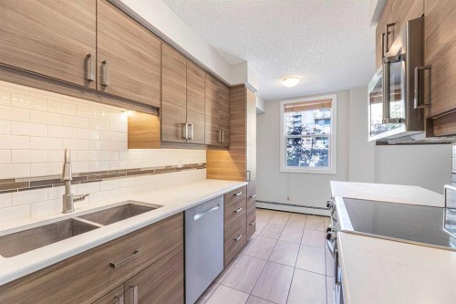 305-605 14 Avenue Sw, Calgary, AB - Indoor Photo Showing Kitchen With Double Sink