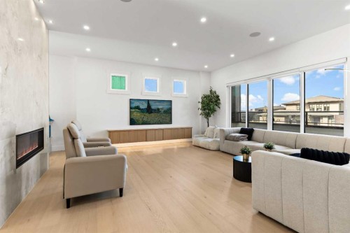 467 Patterson Boulevard Sw, Calgary, AB - Indoor Photo Showing Living Room With Fireplace