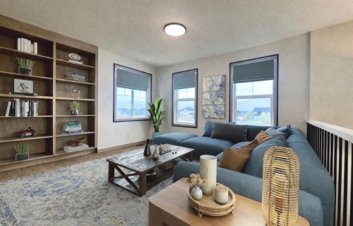 37 North Bridges Landing, Langdon, AB - Indoor Photo Showing Living Room