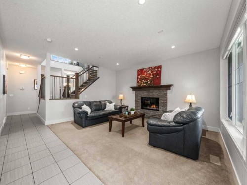 95 Mahogany Manor Se, Calgary, AB - Indoor With Fireplace
