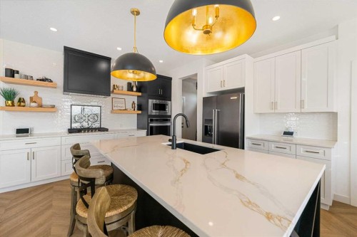 159 Brander Avenue, Langdon, AB - Indoor Photo Showing Kitchen With Upgraded Kitchen