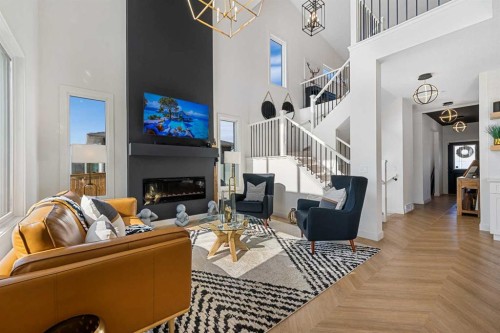 159 Brander Avenue, Langdon, AB - Indoor With Fireplace