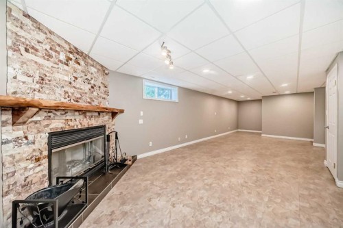 191 West Springs Close Sw, Calgary, AB - Indoor Photo Showing Basement With Fireplace
