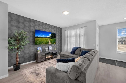 220 Cornerstone Grove Ne, Calgary, AB - Indoor Photo Showing Living Room