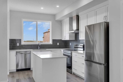 1901 Cornerstone Boulevard Ne, Calgary, AB - Indoor Photo Showing Kitchen With Stainless Steel Kitchen With Upgraded Kitchen