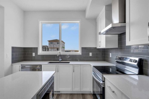 1901 Cornerstone Boulevard Ne, Calgary, AB - Indoor Photo Showing Kitchen With Stainless Steel Kitchen With Upgraded Kitchen