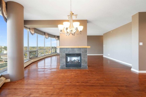 1901-1088 6 Avenue Sw, Calgary, AB - Indoor With Fireplace