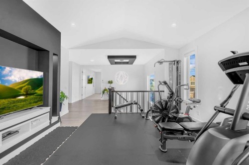 134 Corner Meadows Common Ne, Calgary, AB - Indoor Photo Showing Gym Room