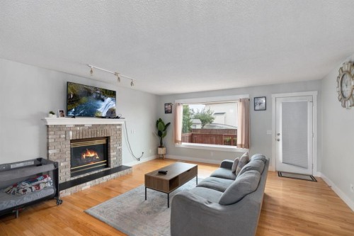 169 Coral Sands Terrace Ne, Calgary, AB - Indoor Photo Showing Living Room With Fireplace