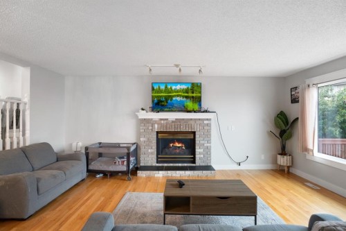 169 Coral Sands Terrace Ne, Calgary, AB - Indoor Photo Showing Living Room With Fireplace