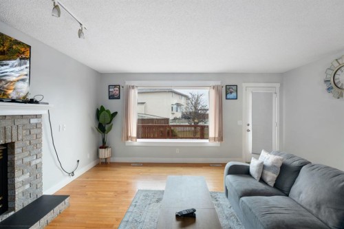 169 Coral Sands Terrace Ne, Calgary, AB - Indoor Photo Showing Living Room With Fireplace