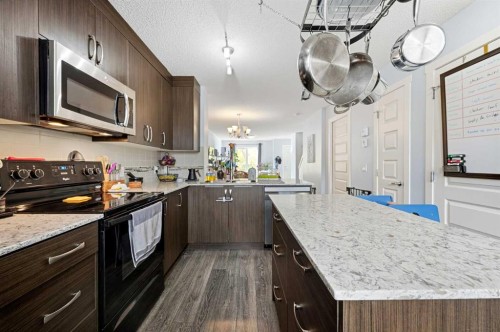 42 Auburn Bay Link Se, Calgary, AB - Indoor Photo Showing Kitchen With Double Sink With Upgraded Kitchen