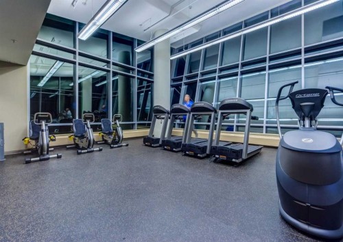 1801-77 Spruce Place Sw, Calgary, AB - Indoor Photo Showing Gym Room