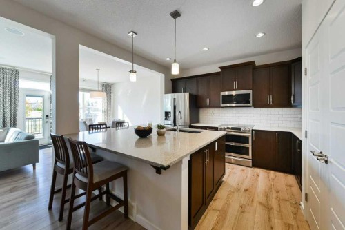 28 Auburn Glen Close Se, Calgary, AB - Indoor Photo Showing Kitchen With Stainless Steel Kitchen With Double Sink With Upgraded Kitchen