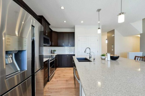 28 Auburn Glen Close Se, Calgary, AB - Indoor Photo Showing Kitchen With Stainless Steel Kitchen With Double Sink With Upgraded Kitchen