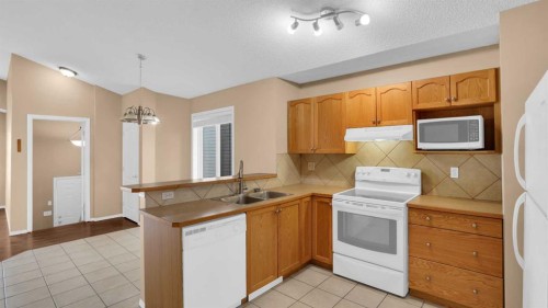 40 Saddlefield Road Ne, Calgary, AB - Indoor Photo Showing Kitchen With Double Sink