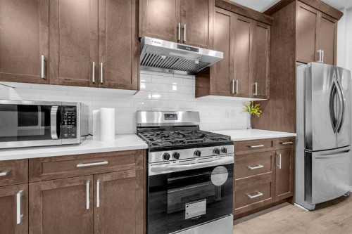 96 Savanna Lane Ne, Calgary, AB - Indoor Photo Showing Kitchen With Upgraded Kitchen