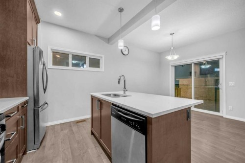 96 Savanna Lane Ne, Calgary, AB - Indoor Photo Showing Kitchen With Stainless Steel Kitchen With Double Sink