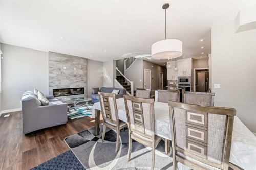 321 Carringvue Place Nw, Calgary, AB - Indoor With Fireplace
