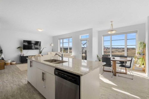 124 Carringham Way Nw, Calgary, AB - Indoor Photo Showing Kitchen With Double Sink