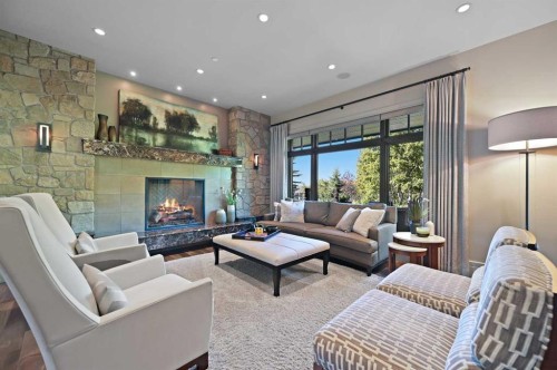 31 Spring Valley Heights Sw, Calgary, AB - Indoor Photo Showing Living Room With Fireplace